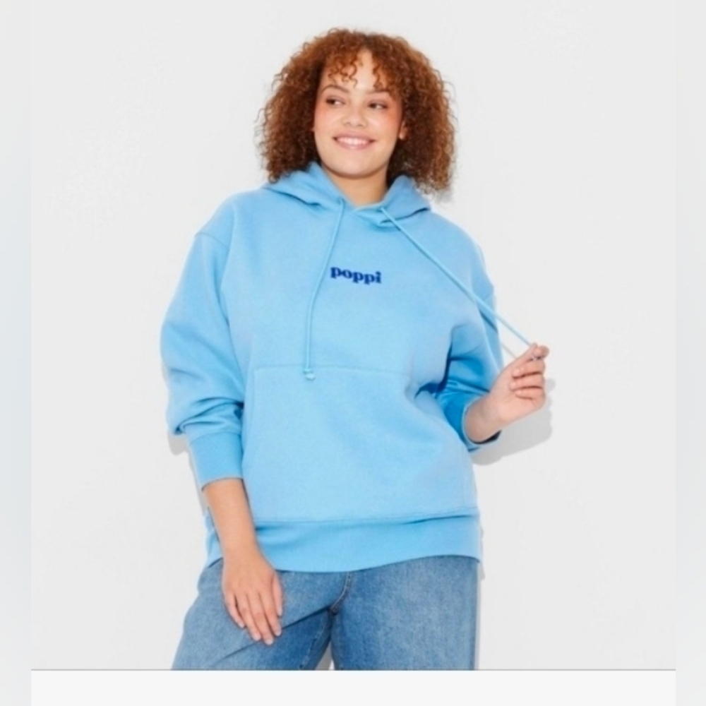 Poppi Future of Soda Graphic Hoodie Sweatshirt - Blue